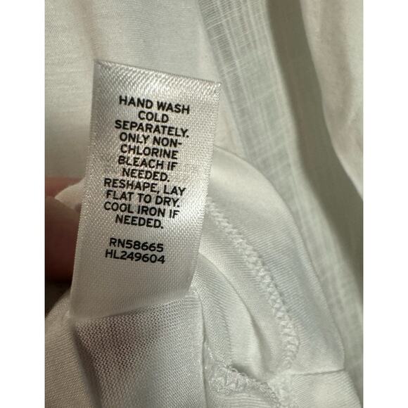 NWT New Trouve White Scoop Neck Sheer Sleeve Top Basic Viscose - Picture 10 of 11